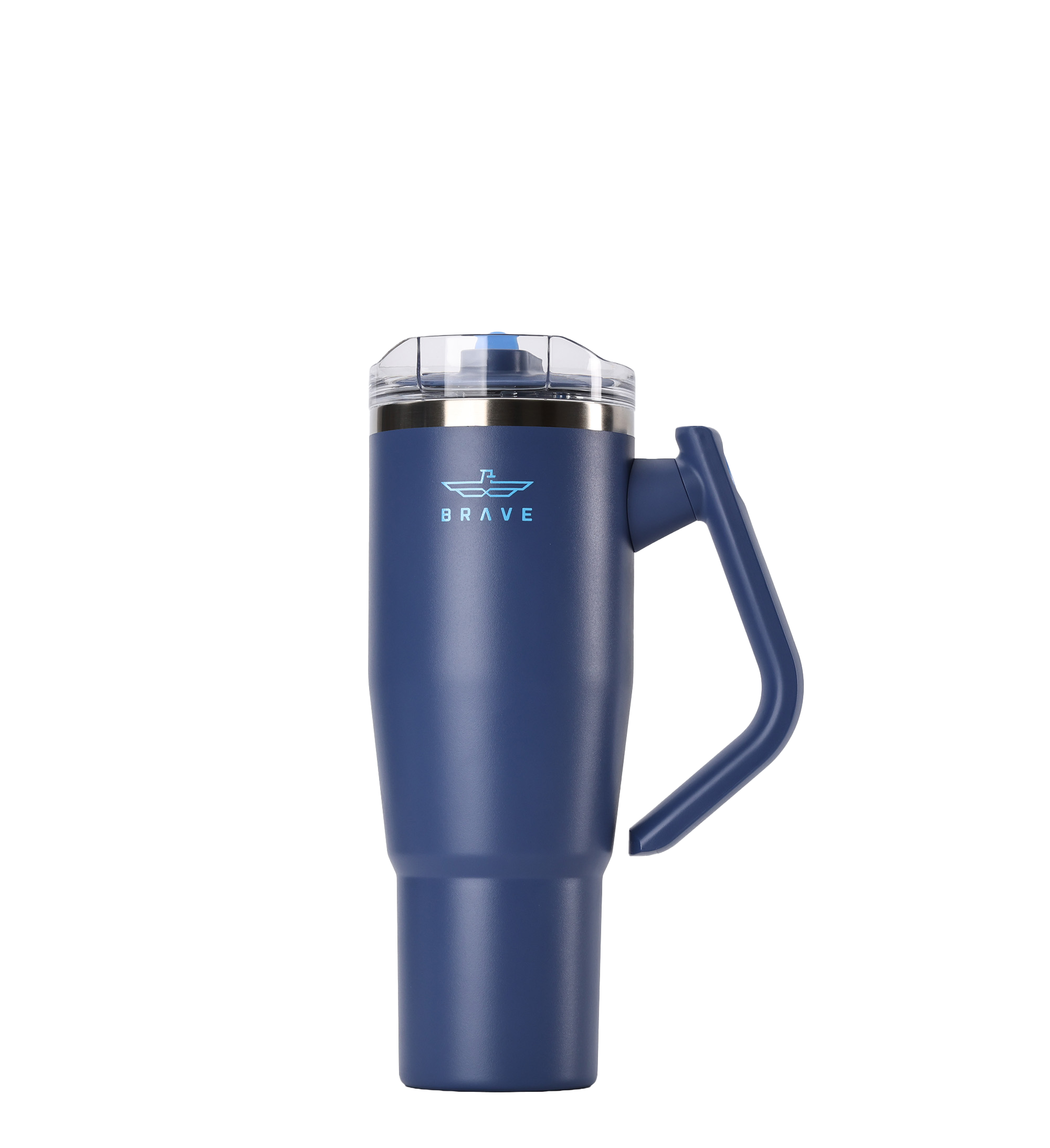 Brave Temp Guard Vacuum Insulated Travel Mug – 180° Rotating Handle, 24H Cold & 12H Hot Retention, Leak-Proof Lid, 1200ml - Deep Ocean
