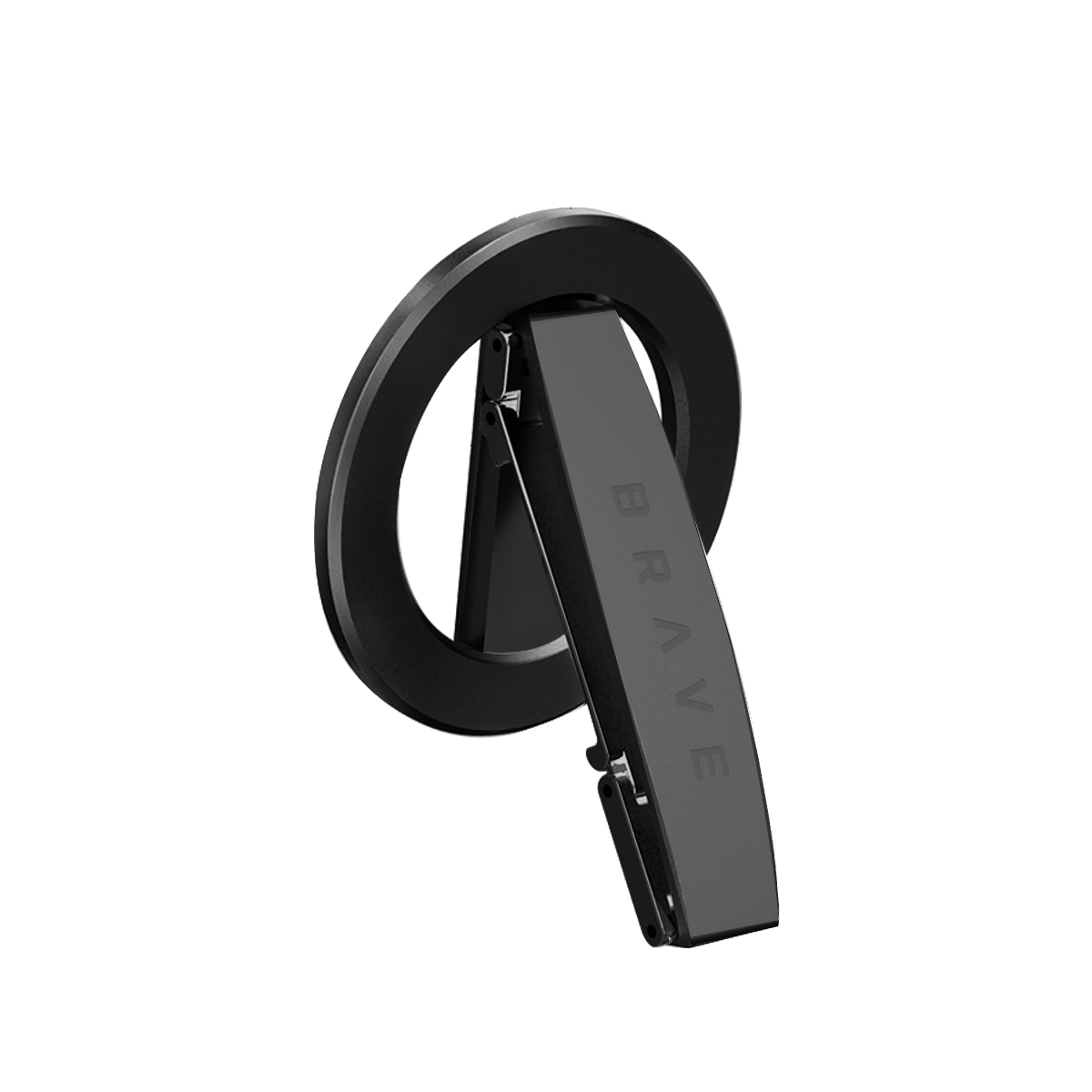BRAVE MagGrip 3-in-1 Magnetic Phone Grip & Kickstand – 360° Rotatable, MagSafe Compatible, Universal Stand for iPhone & Android - Grey