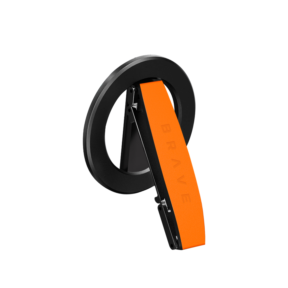 BRAVE MagLoop 360° Rotatable Magnetic Phone Grip & Kickstand, MagSafe Compatible, Adjustable Stand for iPhone & Android - Orange
