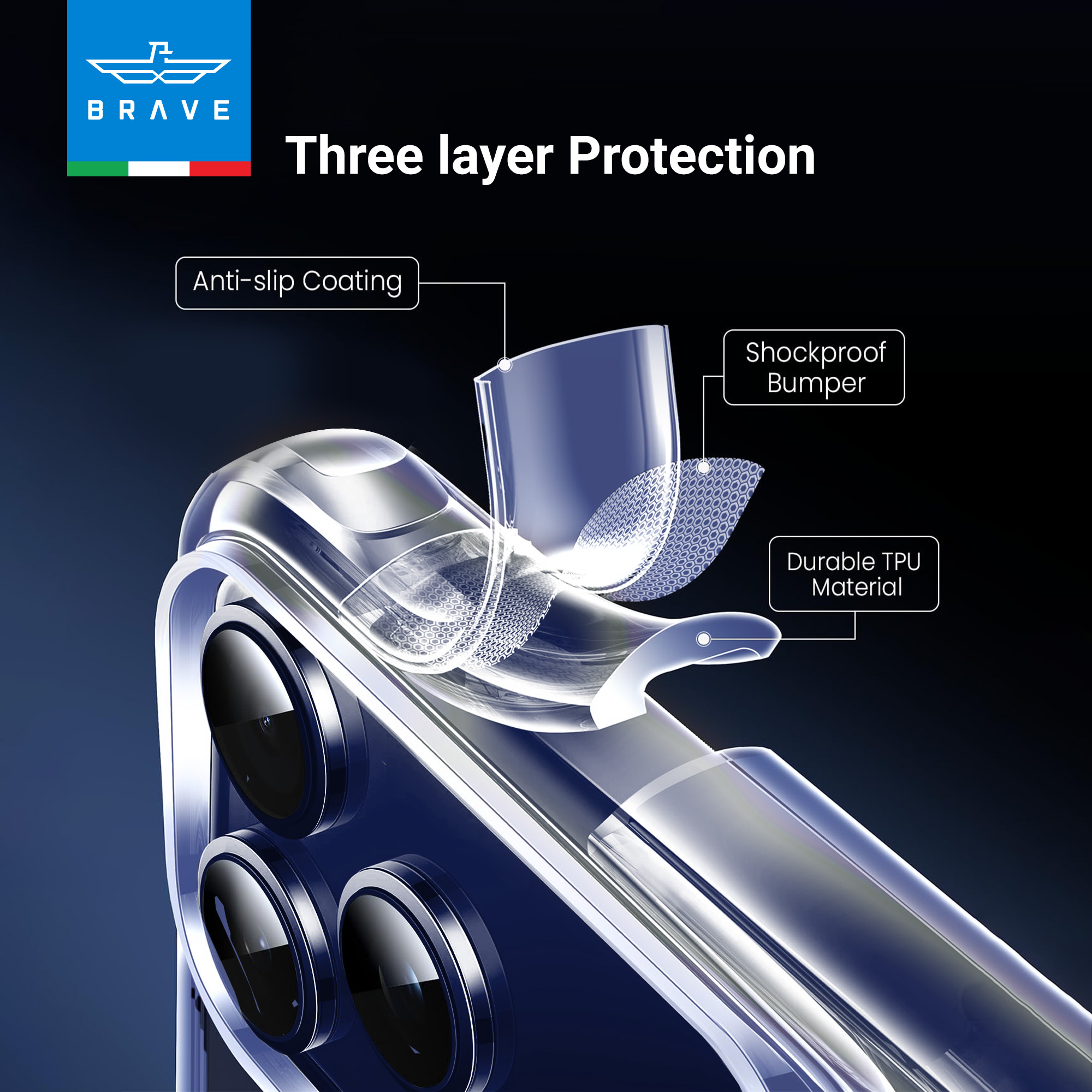 BRAVE Guard iPhone 17 Pro Case MagSafe - Blue