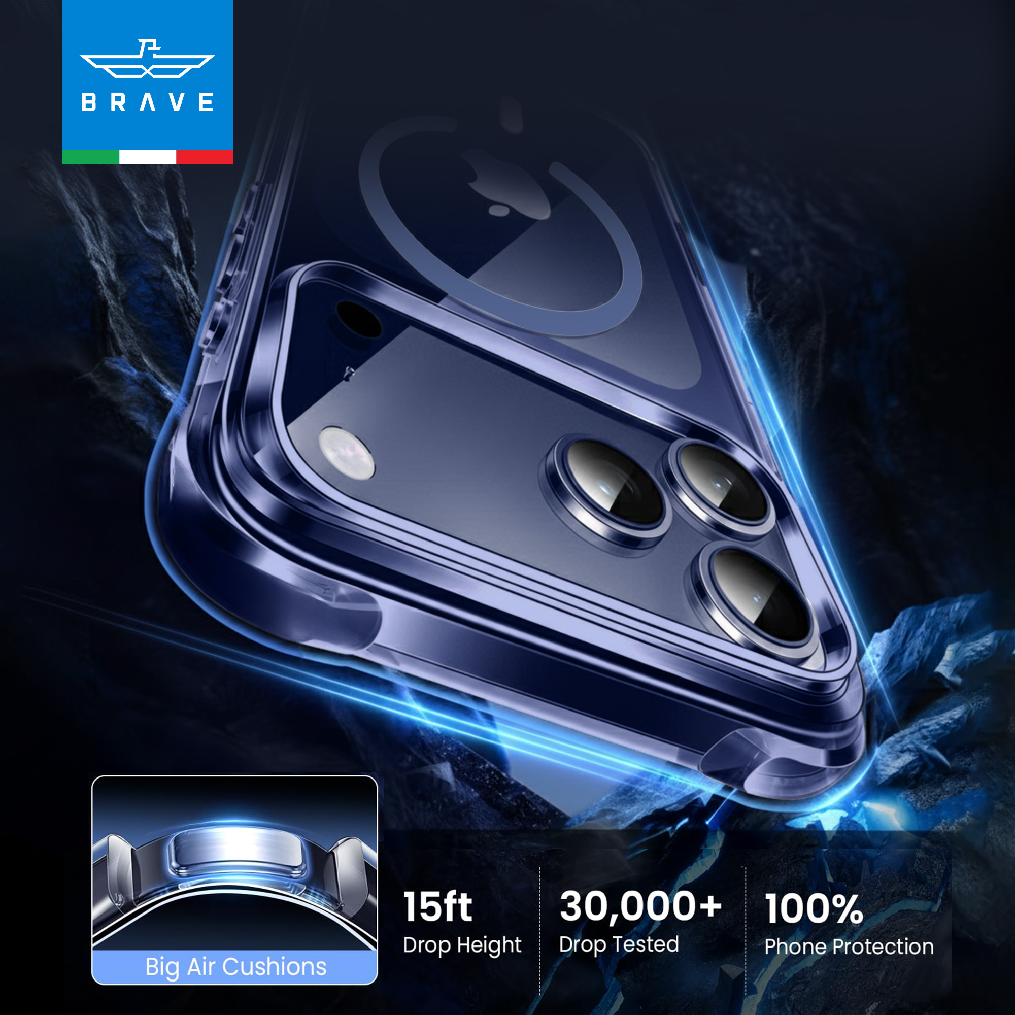 BRAVE Guard iPhone 17 Pro Case MagSafe - Blue