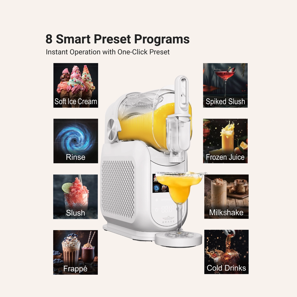 BRAVE ChillStream 1.8L Soft Serve Ice Cream & Slushie Machine - White