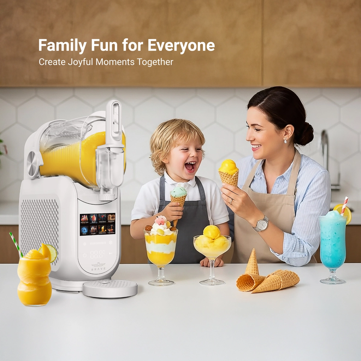 BRAVE ChillStream 1.8L Soft Serve Ice Cream & Slushie Machine - White