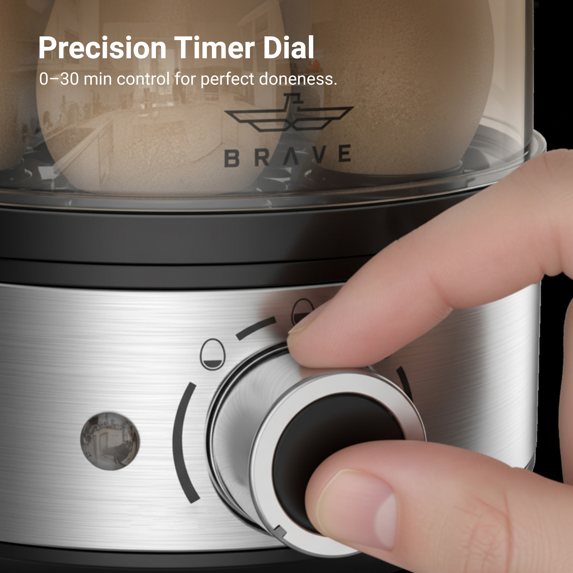 BRAVE Smart Electric Egg Cooker & Boiler - Grey