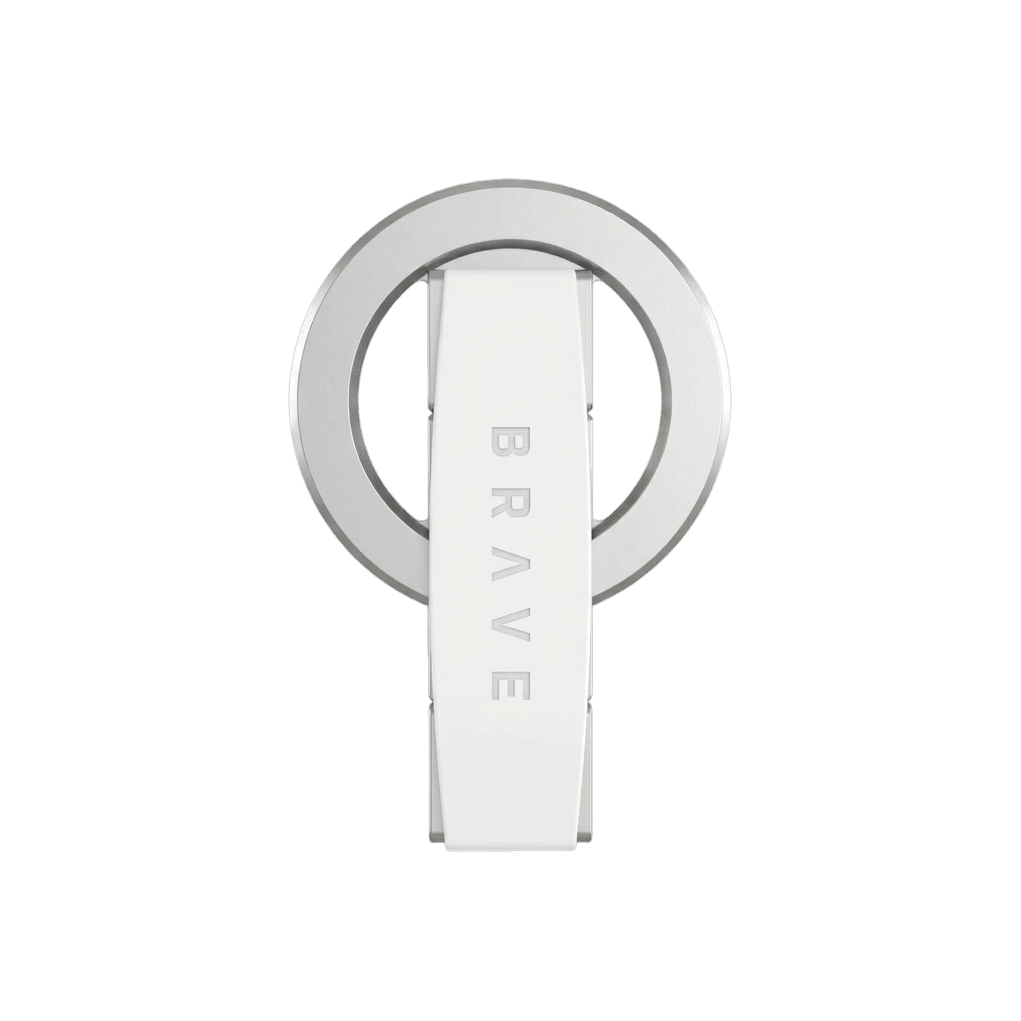 BRAVE MagLoop 360° Rotatable Magnetic Phone Grip & Kickstand, MagSafe Compatible, Adjustable Stand for iPhone & Android - Silver
