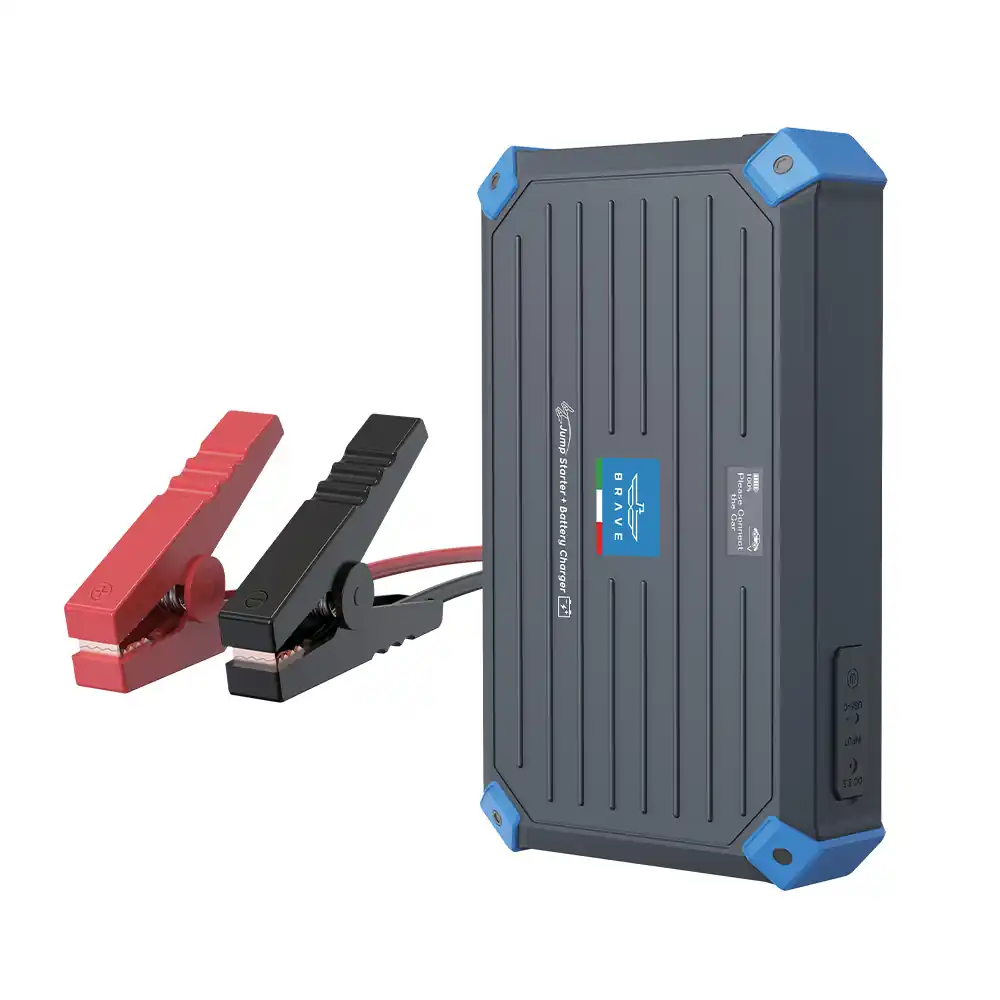 BRAVE BJS-12 2-in-1 Super Capacitor Car Jump Starter 12V 1000A – Batteryless Emergency Booster for 7.0L Petrol & 4.0L Diesel - Grey