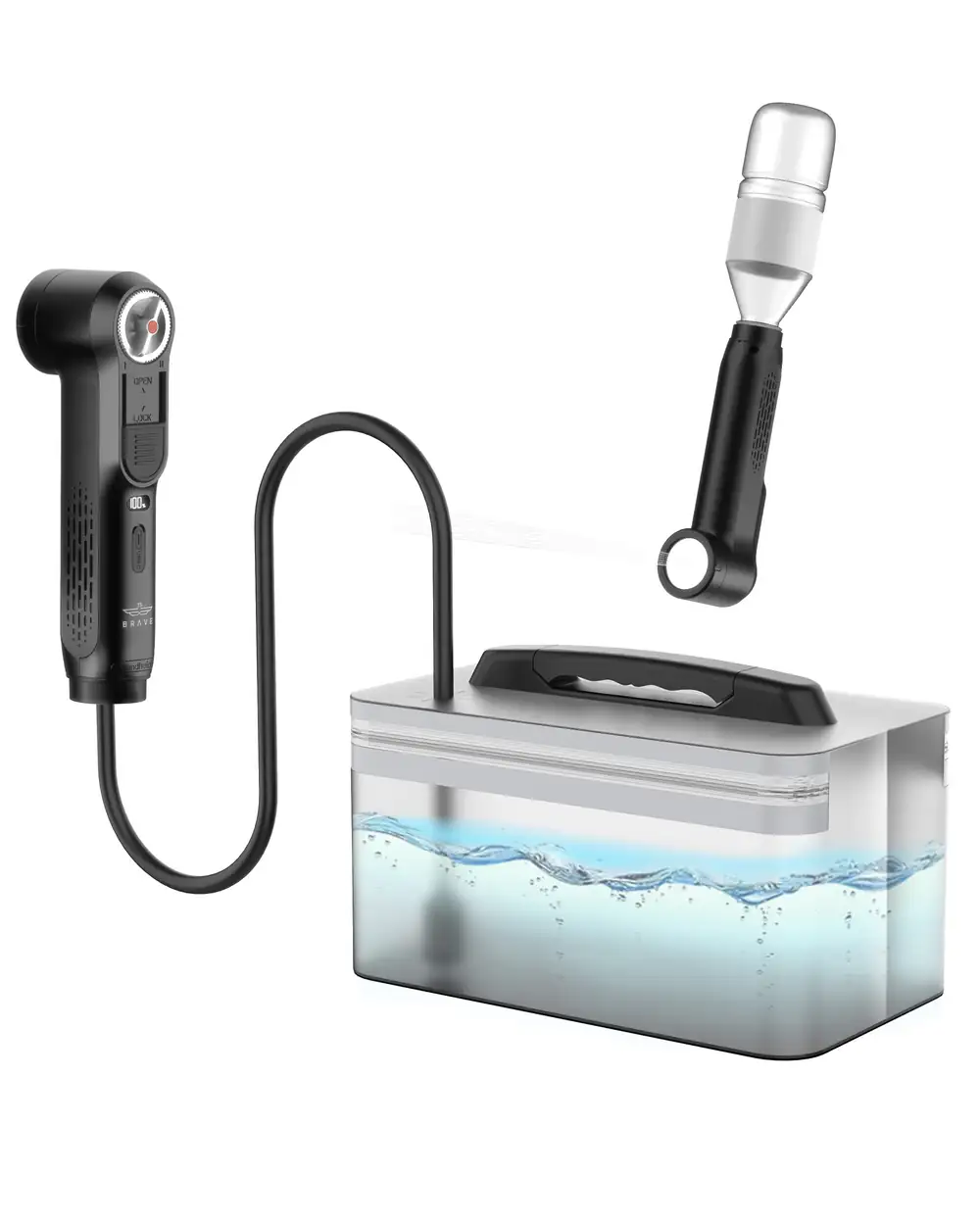 BRAVE BEB-02 Electric Portable Bidet with 2.3L Water Tank, Rechargeable Travel Shattaf, Smart Display, High Pressure Washer & IPX6 Waterproof - Black
