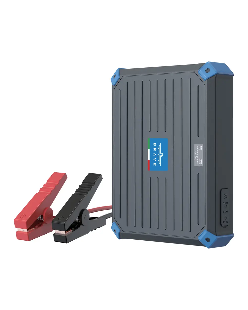 BRAVE BJS-13 1300A Super Capacitor Jump Starter 12V Battery-Free Car Booster for Petrol & Diesel Vehicles - Grey
