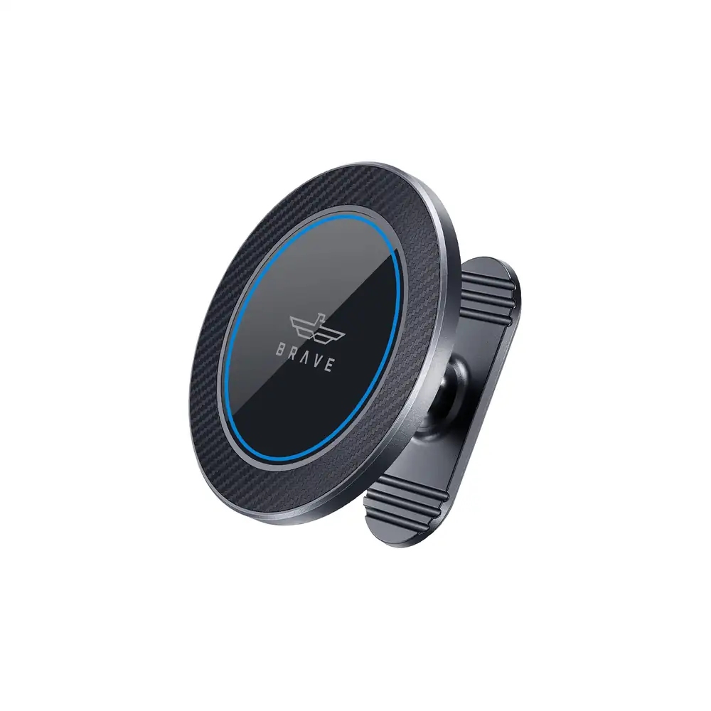 BRAVE BHL-63 Magnetic Car Phone Holder, MagSafe Dashboard & Console Mount, 360° Rotation, 3M VHB Adhesive – Black